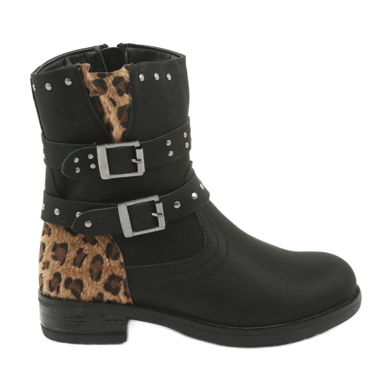 Schwarze American Club Jets Pantherstiefel braun