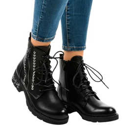 Schwarze Damenstiefel mit KL-602 Reißverschluss