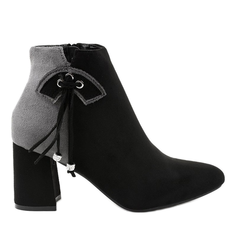 Schwarze Wildleder Stiefeletten am H372 Post grau