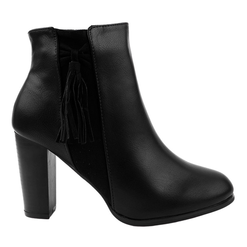 Schwarze Stiefeletten mit F880 Fransen