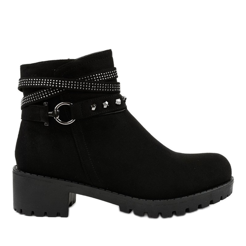 Schwarze Wildleder High Heels L3058-29