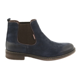 Chelsea-Boots Slip-On Stiefel Badura 4754 braun marineblau