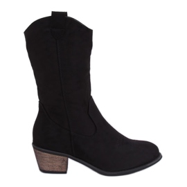 Schwarz CM-9M1-1 Schwarze Cowboystiefel