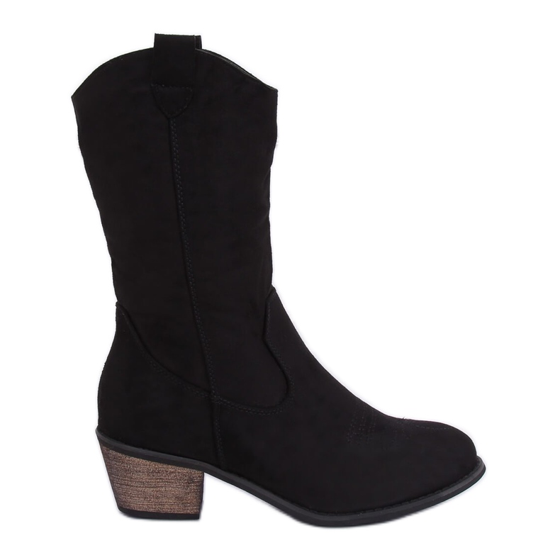 Schwarz CM-9M1-1 Schwarze Cowboystiefel