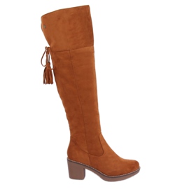 Overknee-Stiefel auf camel 8B938 Camel-Gummisohle braun