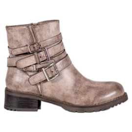 SHELOVET Klassische beige Stiefel