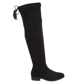 Schwarze Overknee-Stiefel 13X993-95 Schwarz