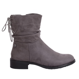 Flache Damenstiefel in Grau B-09 Grau