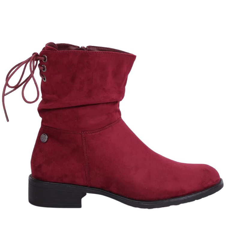Flache bordeauxrote Damenstiefel B-09 Wine
