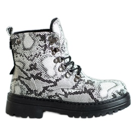 SHELOVET Trapper zum Schnüren weiß mehrfarbig