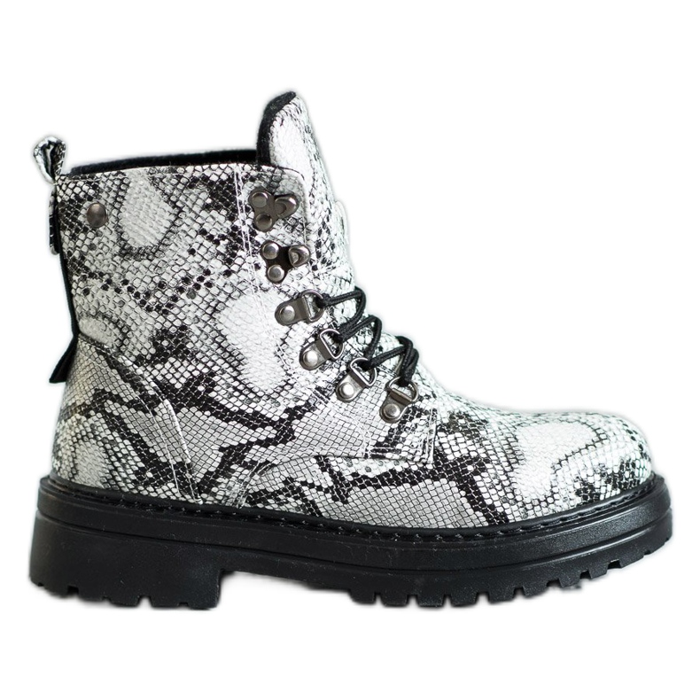 SHELOVET Trapper zum Schnüren weiß mehrfarbig