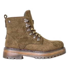 SHELOVET Trapper zum Schnüren braun mehrfarbig grün