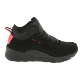 High Sports Black McKey 1068 Wildleder schwarz rot