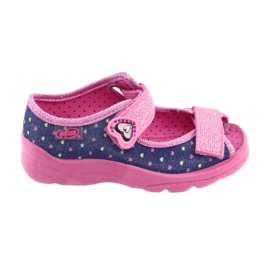 Befado Kinderschuhe 969X143 marineblau rosa