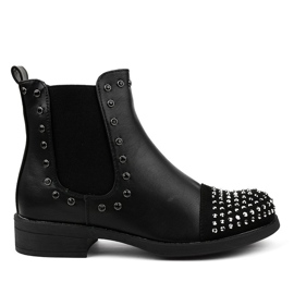 Schwarze isolierte Stiefel mit einem elastischen DQH0090