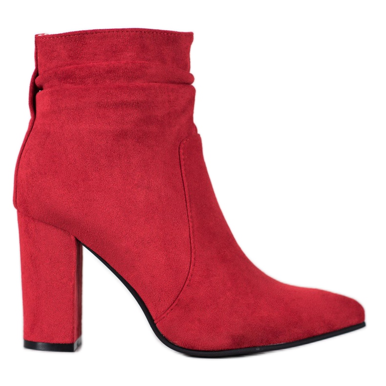 Ideal Shoes Wildleder Booties auf einer Bar rot