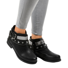 Schwarze Stiefel verziert mit einem LL178-Reißverschluss