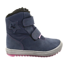 Stiefel Stiefel mit einer Mazurek 1353 Marineblau-Membran rosa