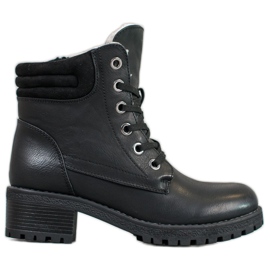 Goodin Schnürstiefel mit Lammfell schwarz