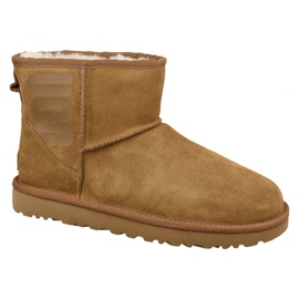 Schuhe Ugg Classic Mini Ugg Rubber Logo W 1108231-CHE braun