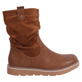 Stiefel auf dicken kamelfarbenen BM-9062 Camel-Sohlen braun