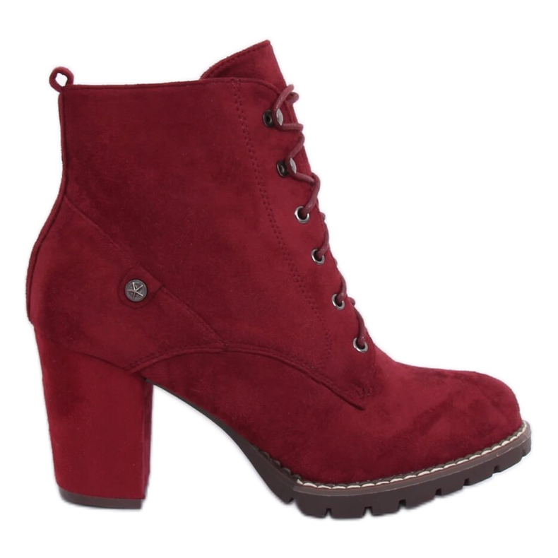 Hochhackige Schnürstiefel 7081 Wine rot