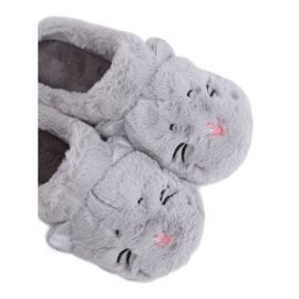 Graue graue Damenpantoffeln MA16 Grau