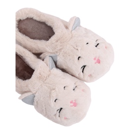 Damen Hausschuhe beige MA16 Milchweiß