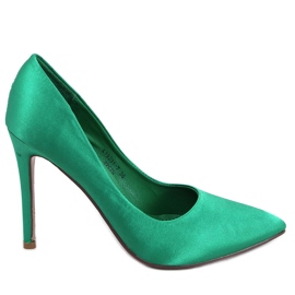 BM Damen Satin High Heels TALIA BLACK grün