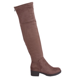 Damen Reitstiefel beige-braun 0-207 Khaki