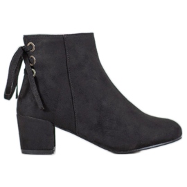 Forever Folie Wildlederstiefeletten mit Schleife schwarz