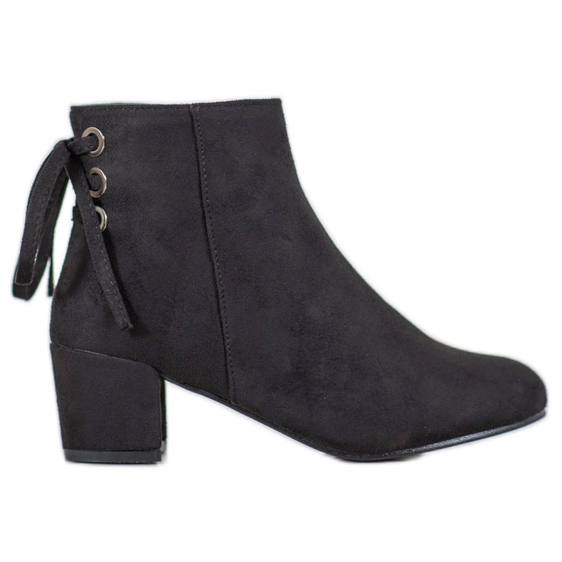 Forever Folie Wildlederstiefeletten mit Schleife schwarz