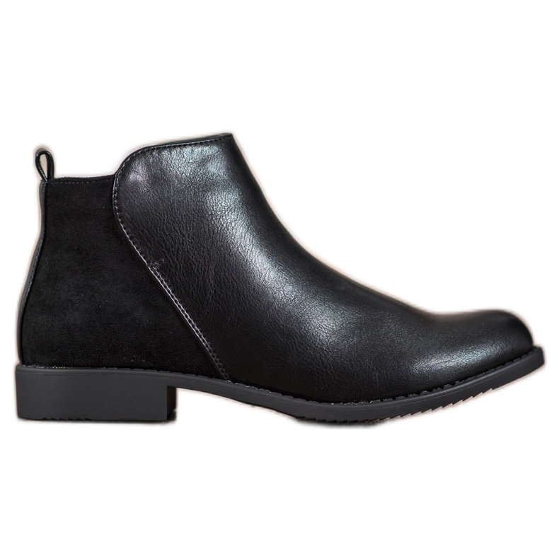 J. Star Stiefel mit flachem Absatz schwarz