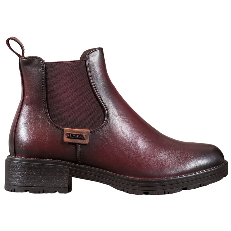 VINCEZA kastanienbraune Chelsea-Stiefel rot