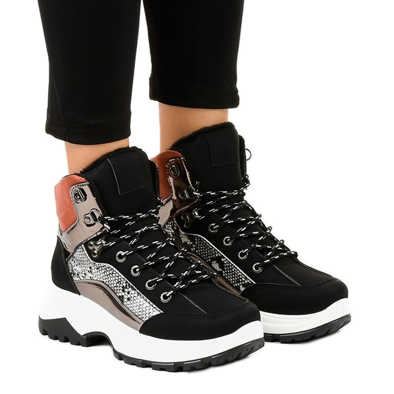 Schwarze Damen-Sneaker mit Isolierung F-19208-1 mehrfarbig