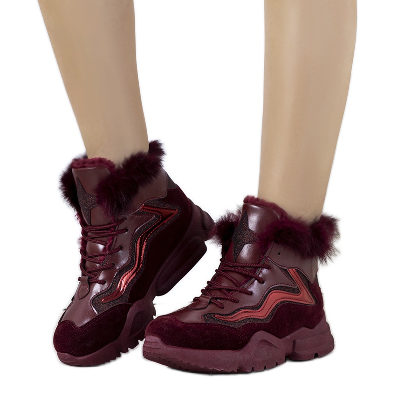 Warme burgunderrote Sneaker LS-2062