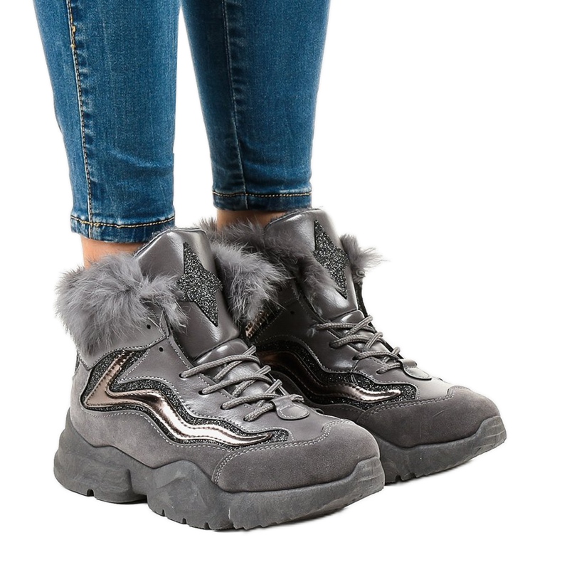 Warme graue Sneakers LS-2062