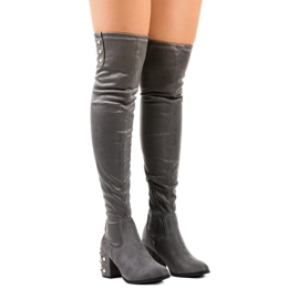 Wildlederstiefel für Damen am LB-352 Post grau