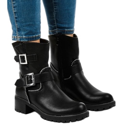 Schwarze Stiefeletten mit A-339-Schnalle