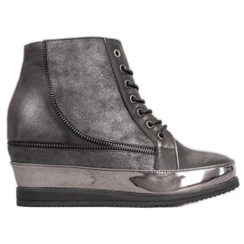 Sergio Leone Silberne Turnschuhe grau