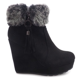 Boots On Wedge 58-385 Schwarz