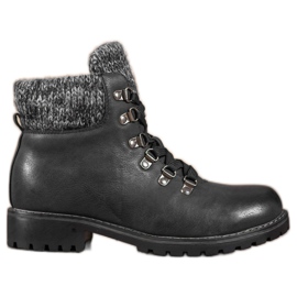 SHELOVET Schwarze Schnürstiefel