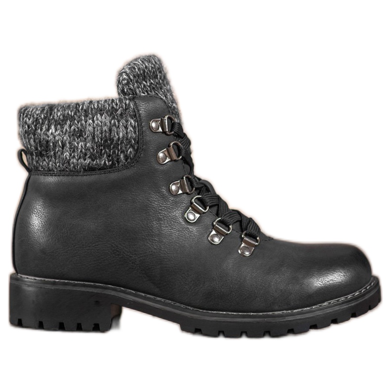 SHELOVET Schwarze Schnürstiefel