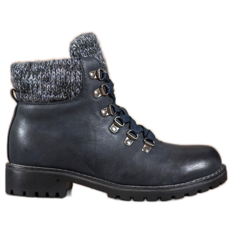 SHELOVET Marineblaue Schnürstiefel