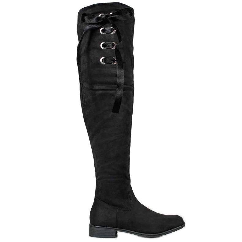 Ideal Shoes Overknee-Stiefel mit Schleife schwarz