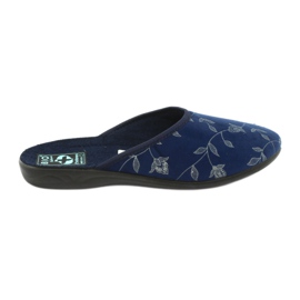 Hausschuhe Velours Adanex 18112 marineblau schwarz