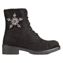 SHELOVET Schwarze Wildlederstiefel