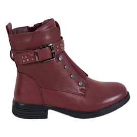 J. Star Burgunder Stiefel mit Gummizug rot