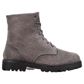 Sweet Shoes Graue Wildlederstiefel