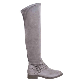 Kylie Stiefel mit flachem Absatz grau